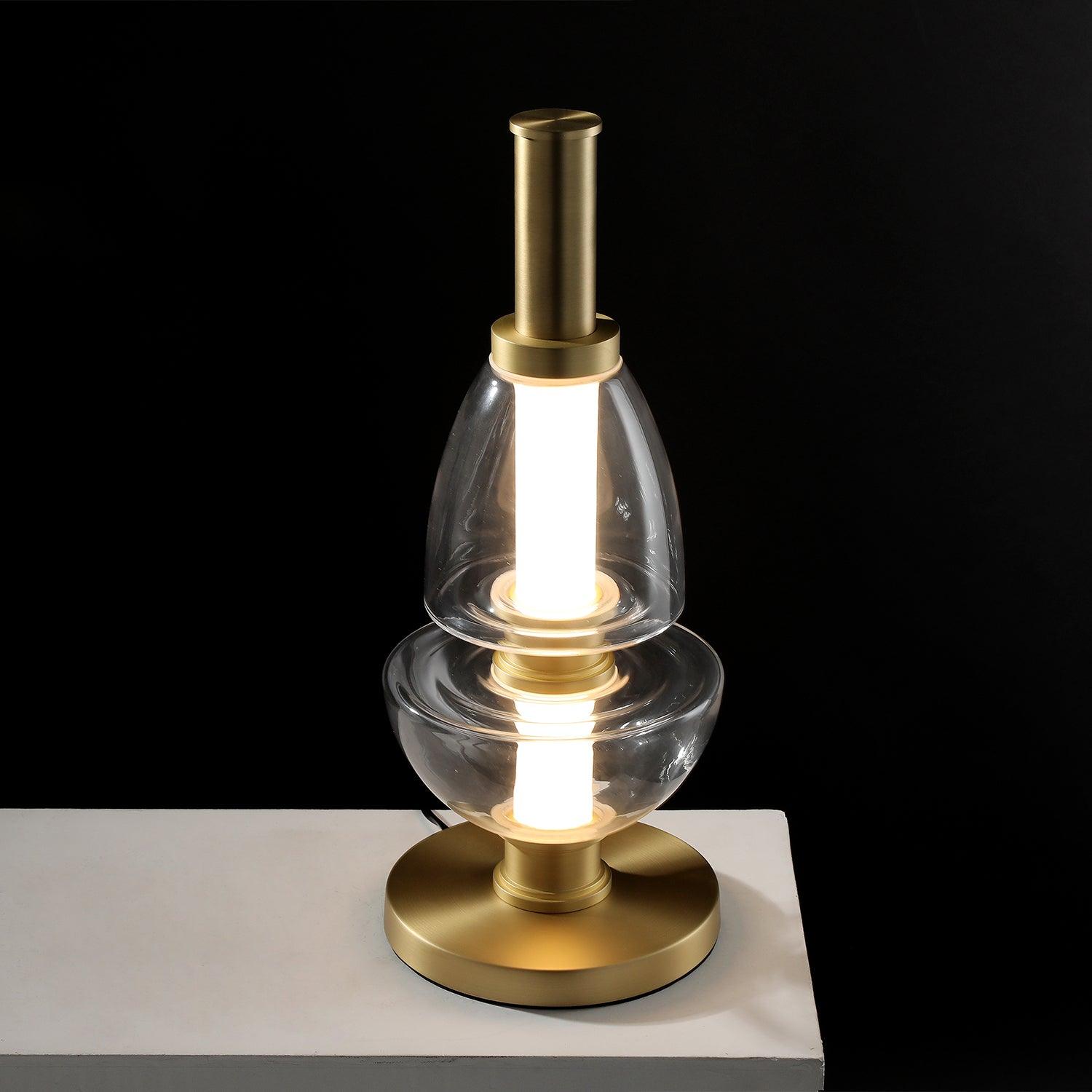 Lampada da tavolo con simboli